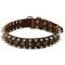 3 Rows Leather Spiked and Studded English Pointer Collar