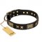 "Passion for Style and Beauty" FDT Artisan Decorated Black Leather English Pointer Collar
