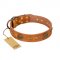 "Sun Beams" FDT Artisan Tan Leather English Pointer Collar with Decorations