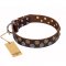 "Strong Shields" FDT Artisan leather English Pointer collar with stylish decorations