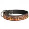 Handpainted Leather English Pointer Collar with Red Flames