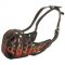 Burning Fire Hand Painted Leather English Pointer Muzzle for Attack Training