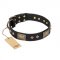 "Jewel Passion" FDT Artisan Fashionable Black Leather English Pointer Collar