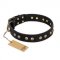 "Black Elegance" FDT Artisan Leather English Pointer Collar with Round Studs
