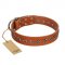 "Star Trek" FDT Artisan Tan Leather English Pointer Collar Decorated with Stars