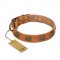 "Magic Amulet" FDT Artisan Tan Leather English Pointer Collar with Oval Studs