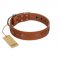 "Sweet Caramel" Designer FDT Artisan Tan Leather English Pointer Collar