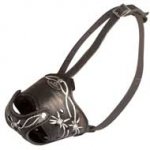 Barbed Wire Painted Leather English Pointer Muzzle for Training