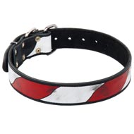 English Pointer Leather Collar With Handcrafted American Flag Painting