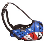 American Pride Painted Leather English Pointer Muzzle for Protection Training