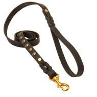 Studded Leather English Pointer Leash for Dog Walking and Training