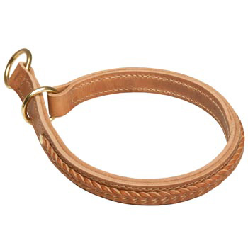 English Pointer Obedience Training Choke Braided  Leather Collar