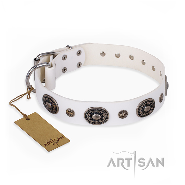 High quality genuine leather collar created for your doggie