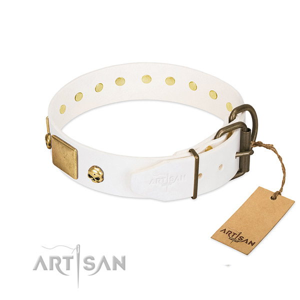 Gentle to touch natural leather collar created for your dog