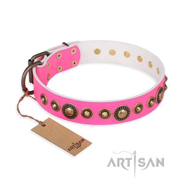 Best quality full grain genuine leather collar handcrafted for your doggie