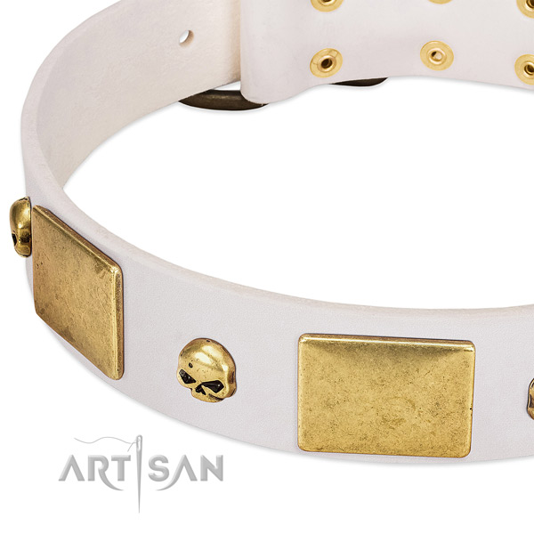 Reliable full grain genuine leather collar handmade for your dog