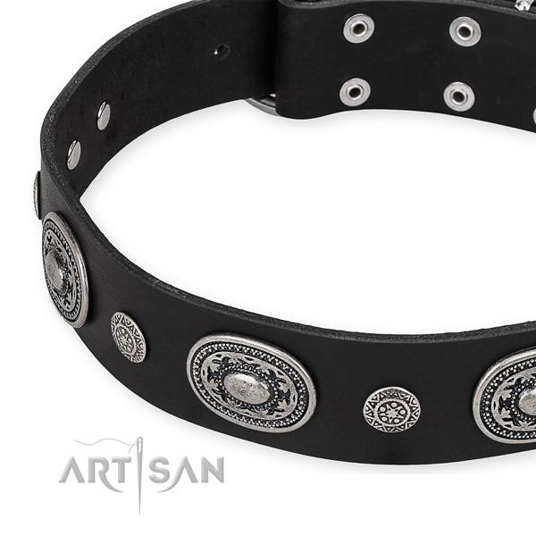 Durable leather dog collar handmade for your lovely pet