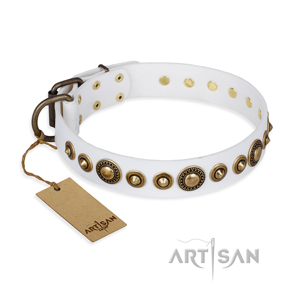 Best quality full grain leather collar handcrafted for your canine