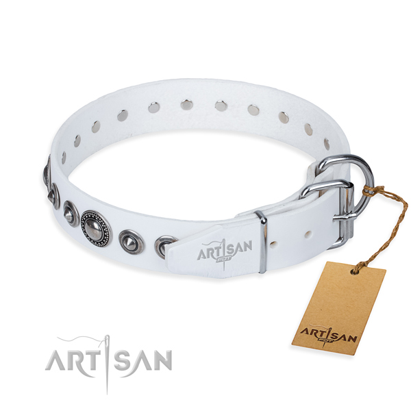 Genuine leather dog collar made of best quality material with strong studs