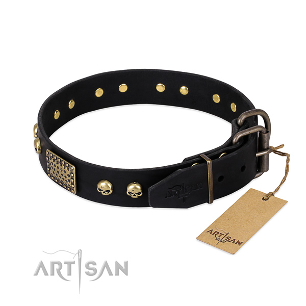 Rust-proof D-ring on handy use dog collar