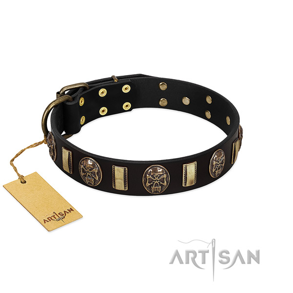 Amazing full grain natural leather dog collar for handy use