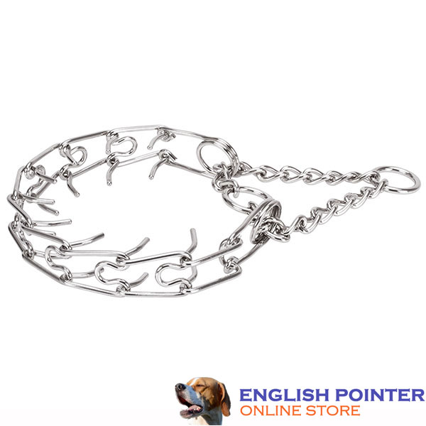 Dog pinch collar of durable stainless steel for large pets