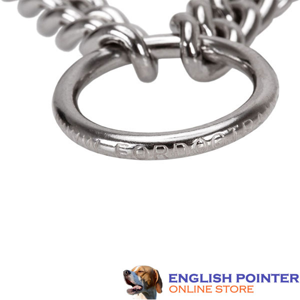 Reliable dog pinch collar of rust resistant stainless steel for large canines