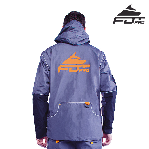 Professional Dog Trainer Jacket Grey Color with Reliable Side Pockets