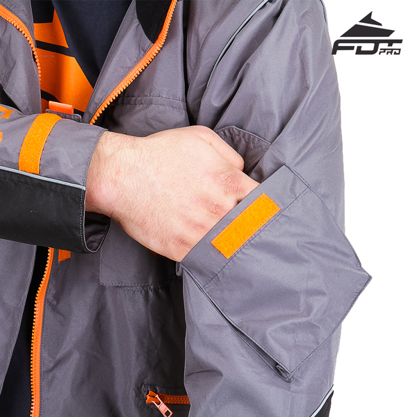 Grey Professional Design Dog Training Jacket with Reliable Sleeve Pocket