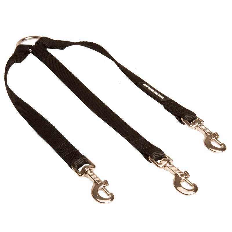Triple Nylon English Pointer Leash Coupler for Walking 3 Dogs at a Time