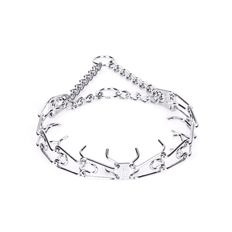 "No Pulling" Herm Sprenger Chrome Plated Steel Pinch Collar - 1/8 (3 mm) Wire Gauge - Click Image to Close