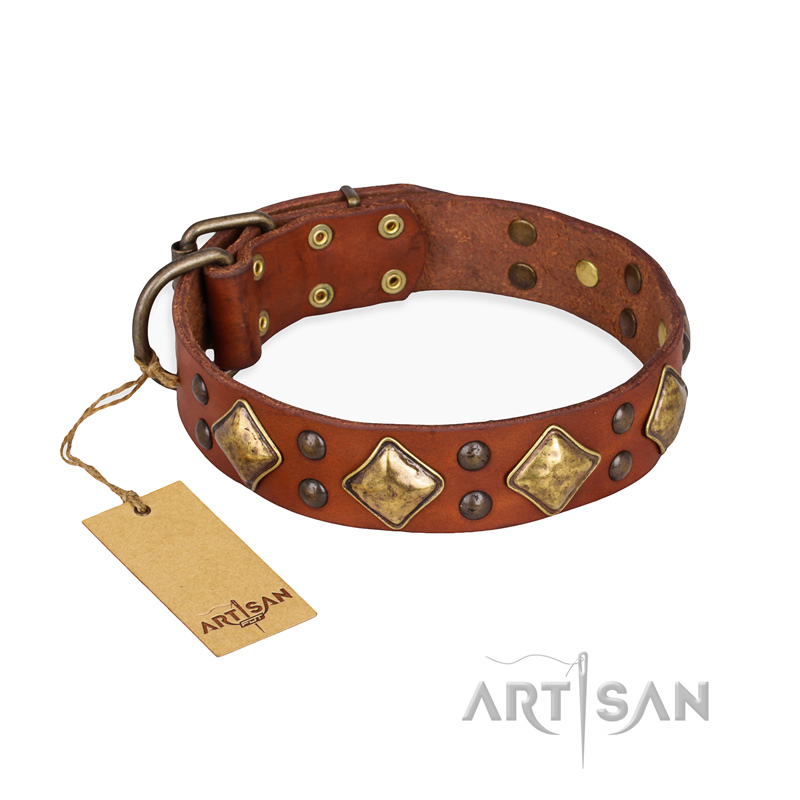 "Flight of Fancy" FDT Artisan Adorned Leather English Pointer Collar