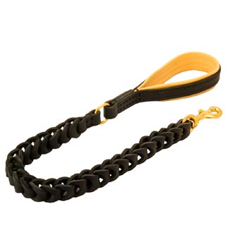 Leather English Pointer Leash with Brass Snap Hook and O-ring