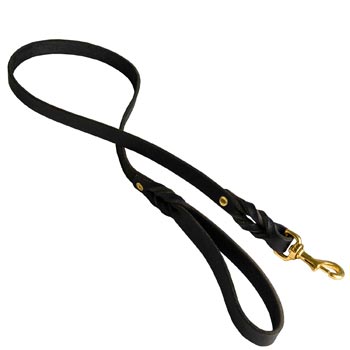 Designer Leather English Pointer Leash Black Super Fashion