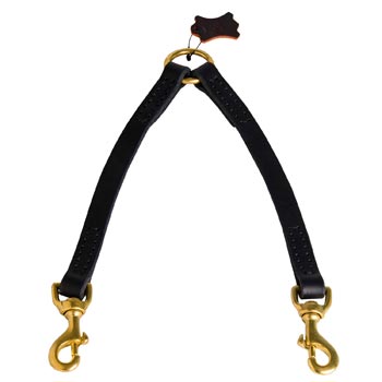 Leather Coupler for 2 English Pointer Dogs Control