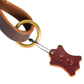 Leather Pull Tab for English Pointer with O-ring for Leash Attachment