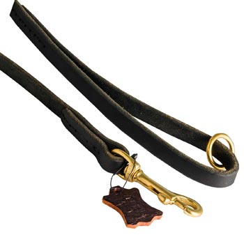 Handmade Leather Dog Leash with Floating O-Ring on The  Handle for English Pointer
